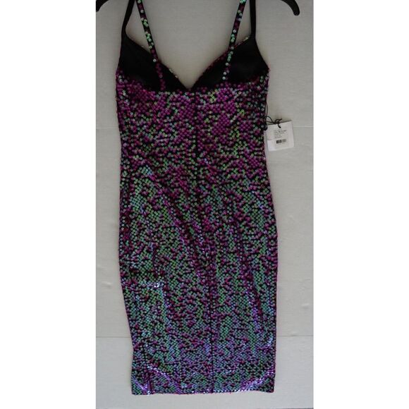 SHO x Tadashi Shoji Sz XS Hot Pink Spaghetti Strap Midi Sheath Party Dress - Picture 5 of 16